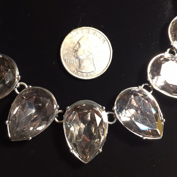 J. Crew Large Crystal Teardrop Smokey Chunky VNTG - Picture 6 of 8